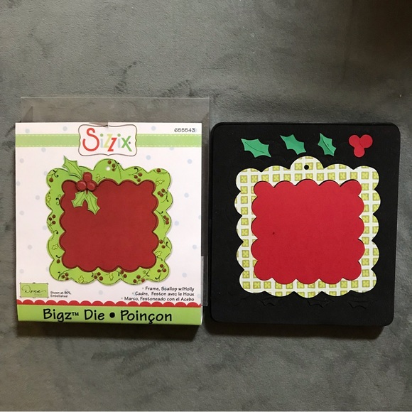 Sizzix Bigz die - Frame, Scallop w/Holly - Picture 2 of 9